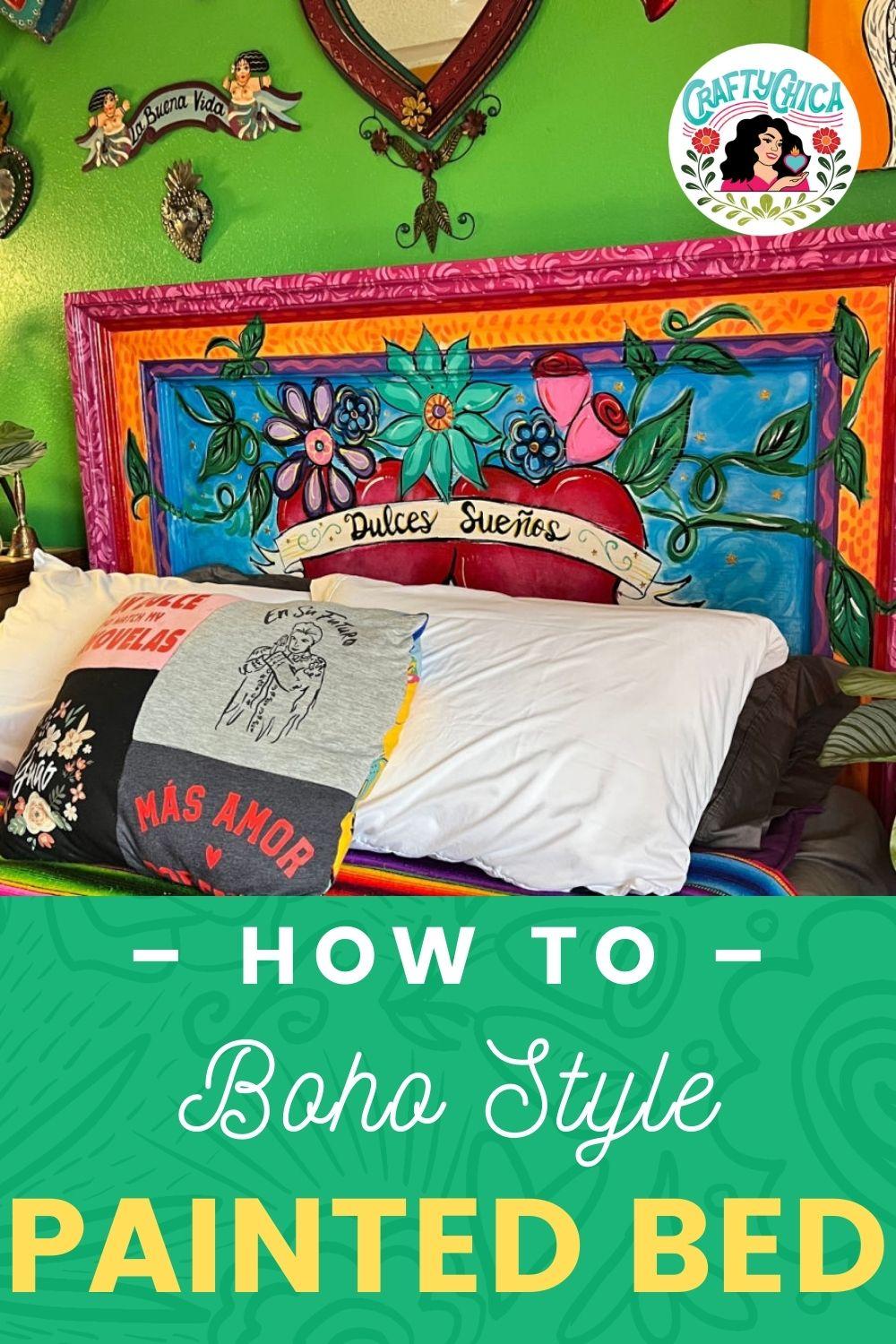 DIY Boho Style Painted Bed