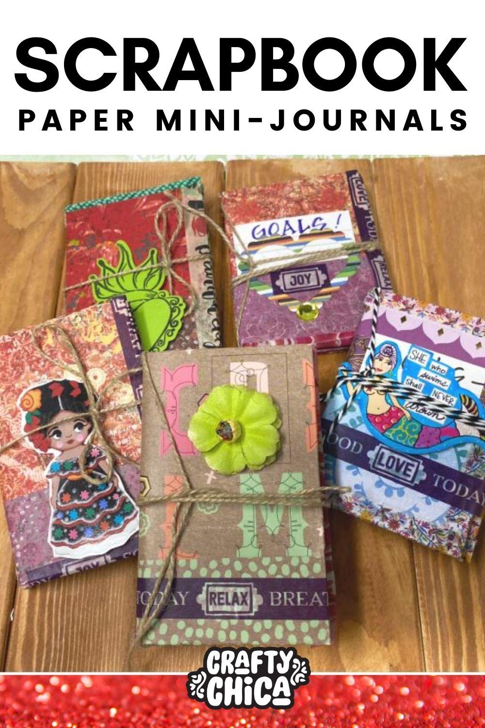 How to make scrapbook paper journals #craftychica #scrapbookpaper #bookmaking