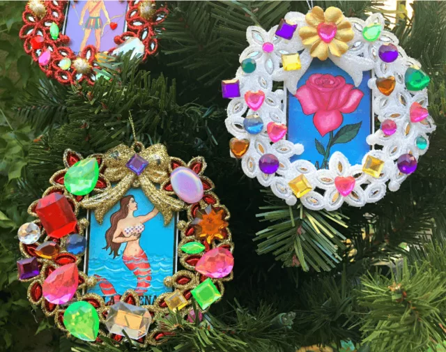 loteria wreath ornament