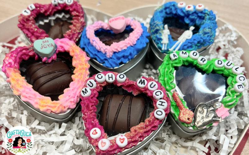 Corazon valentine party favors with faux frosting