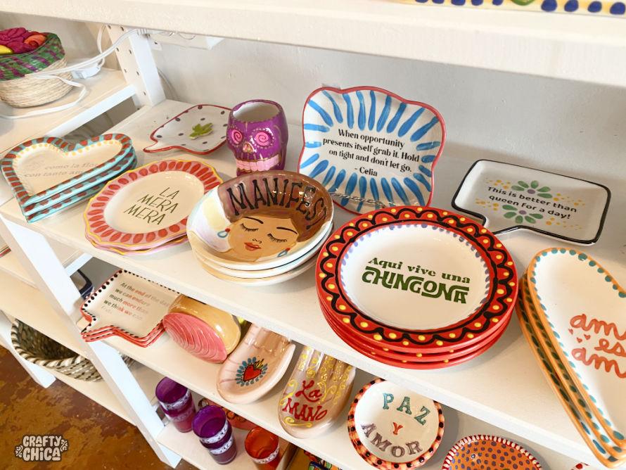Silkscreen ring dishes by The Crafty Chica.