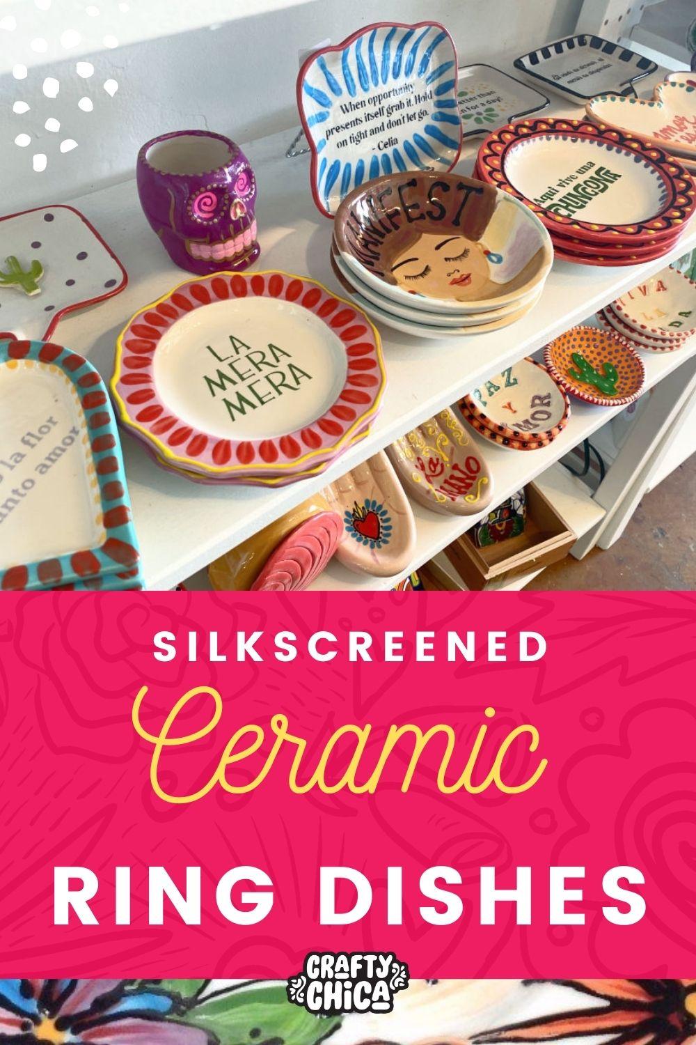 Silkscreen ceramic ring dishes