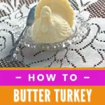 butter turkey sculptures made froma mold.