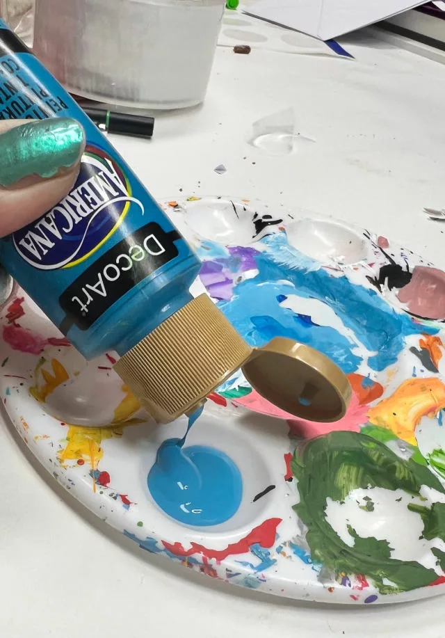 craft paint, blue