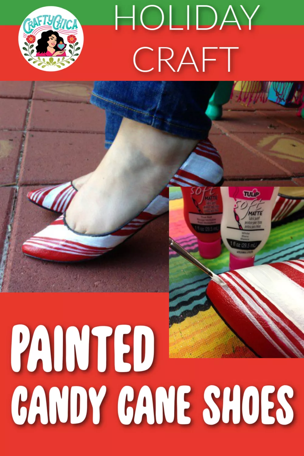 painted candy cane shoes