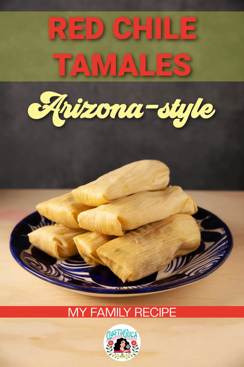 red chile tamales on a plate