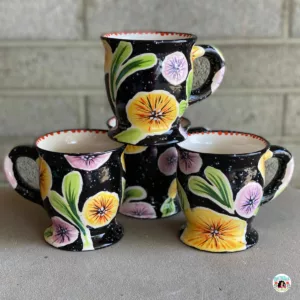 ceramic painting technique - oilcloth flowers