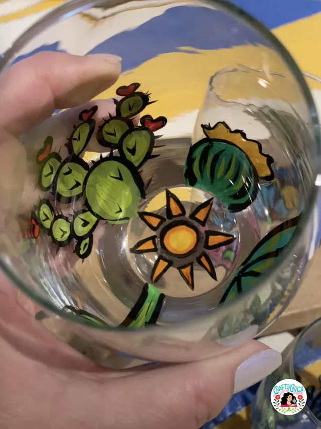 reverse painted glassware