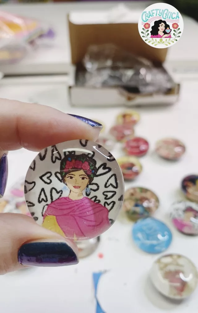 frida inspired marble magnets