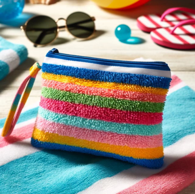 zippered make-up bag from a towel.