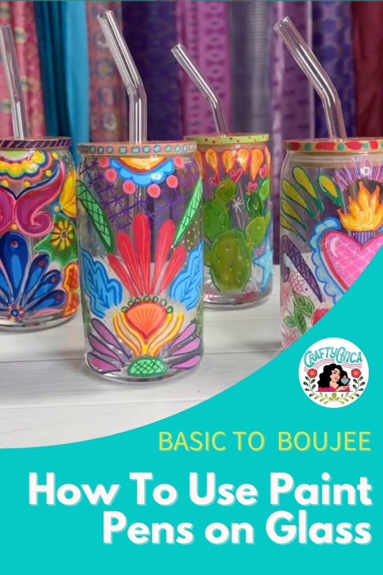 Basic to boujee: Acrylic paint pens on glass cups - Crafty Chica, image size:768x1152