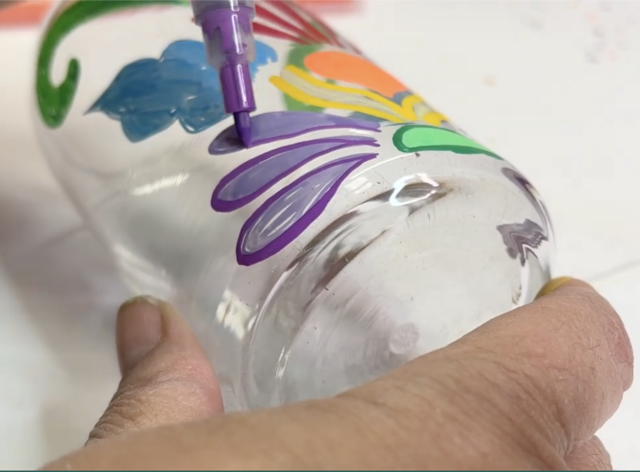 paint pens on glass cups