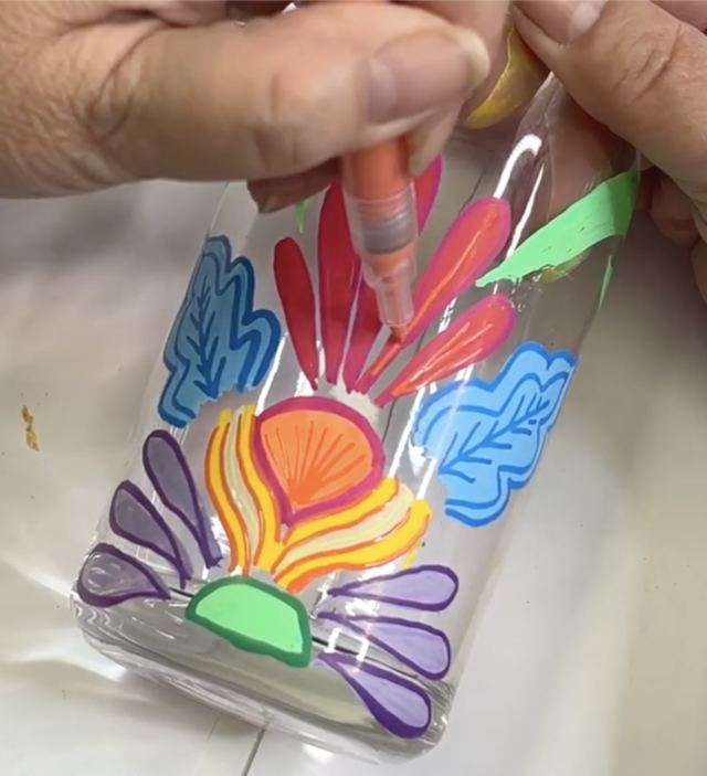 paint pens on glass cups