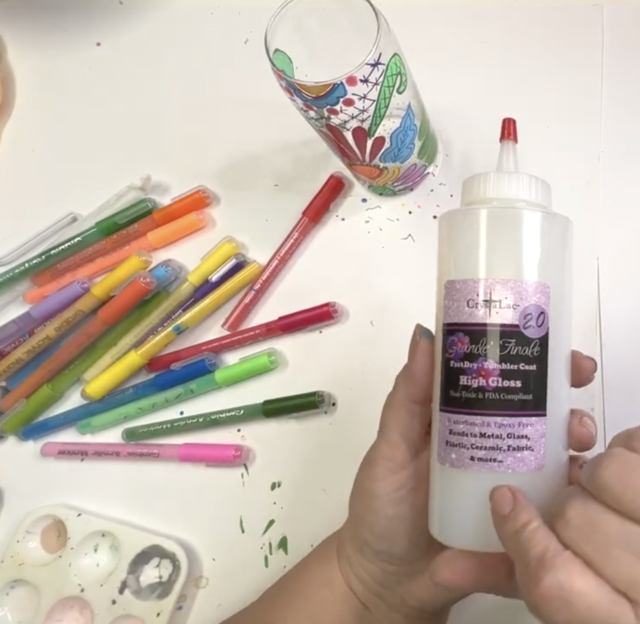 paint pens on glass cups