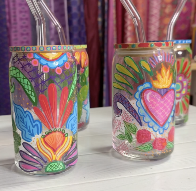 paint pens on glass cups
