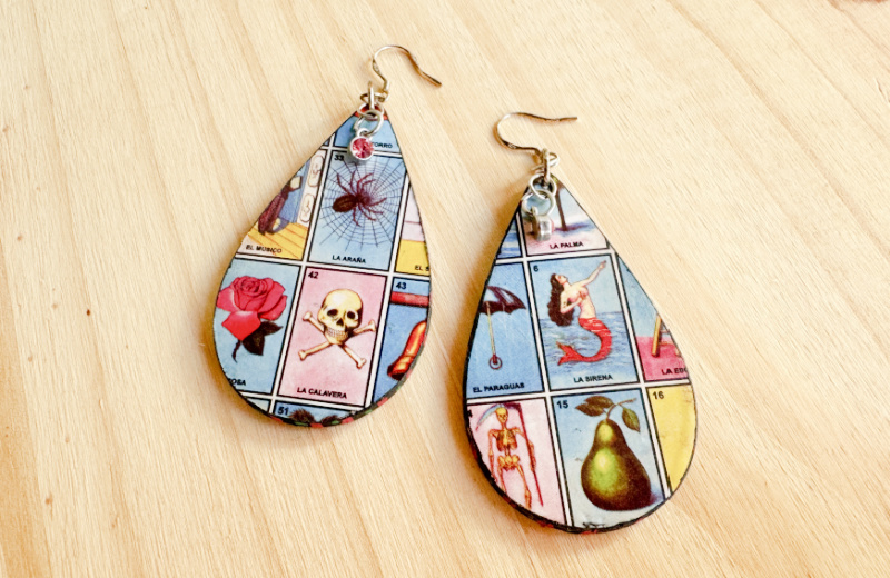 DIY Loteria earrings