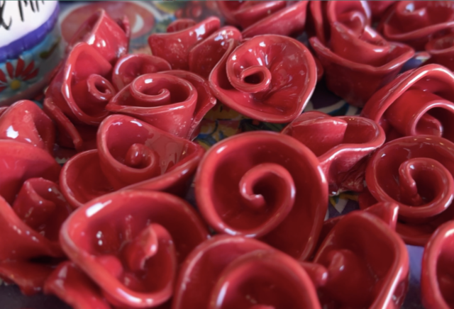 ceramic clay roses