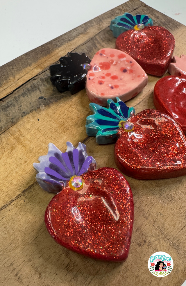 glittered love stones