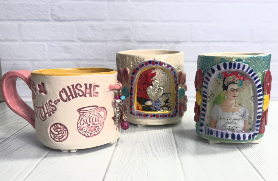 Crafty Chica handbuilt mugs and planters