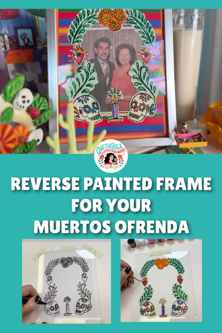 reverse painted frame for day of the dead