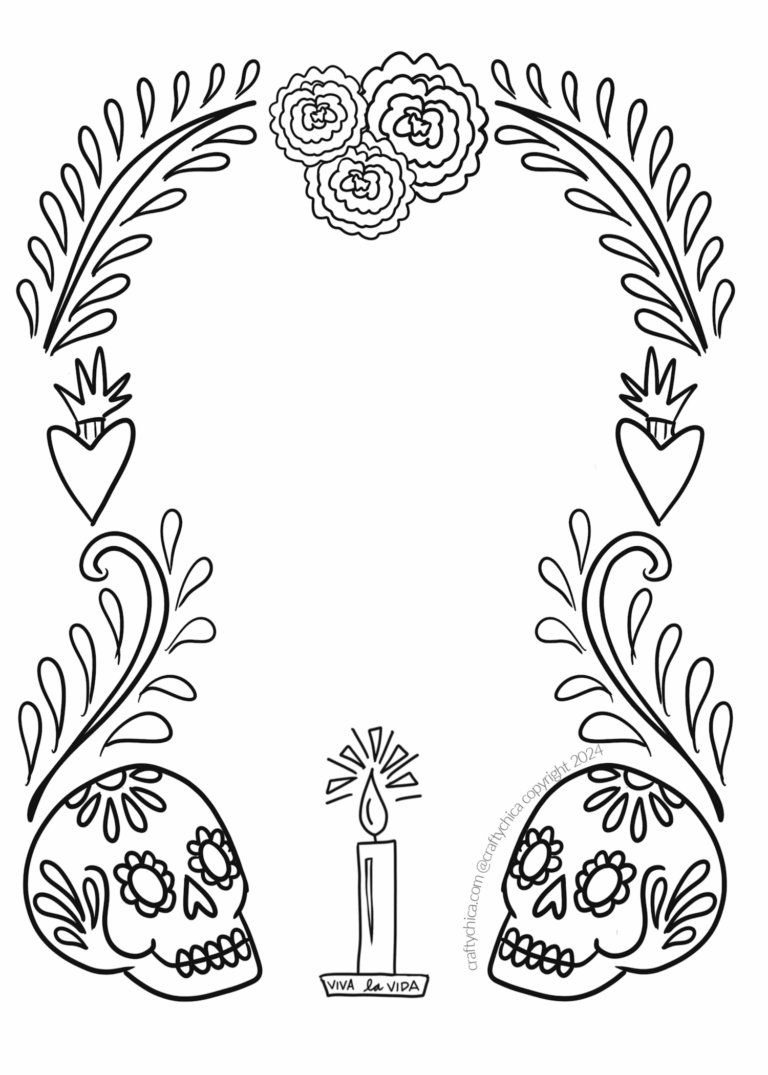 Reverse painted frame for day of the dead