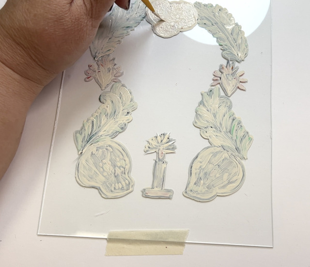 Reverse painted frame for day of the dead