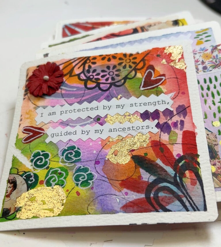 mixed media affirmation cards