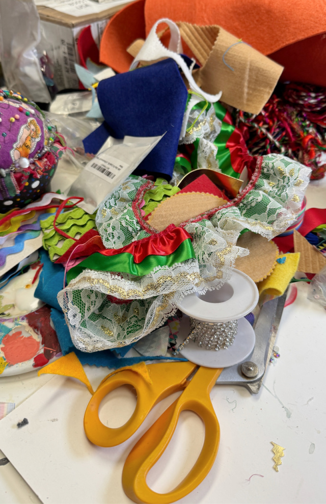 pile of craft supplies