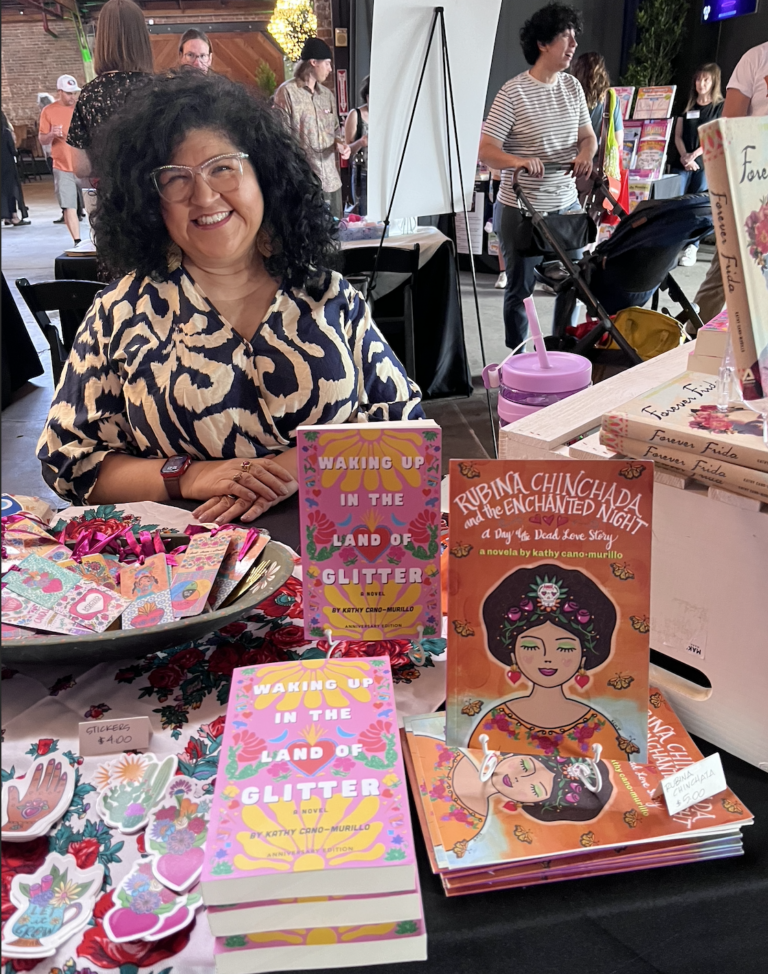 Kathy Cano-Murillo, Arizona author; Latina author. Waking Up in the Land of Glitter: A Crafty Chica Novel