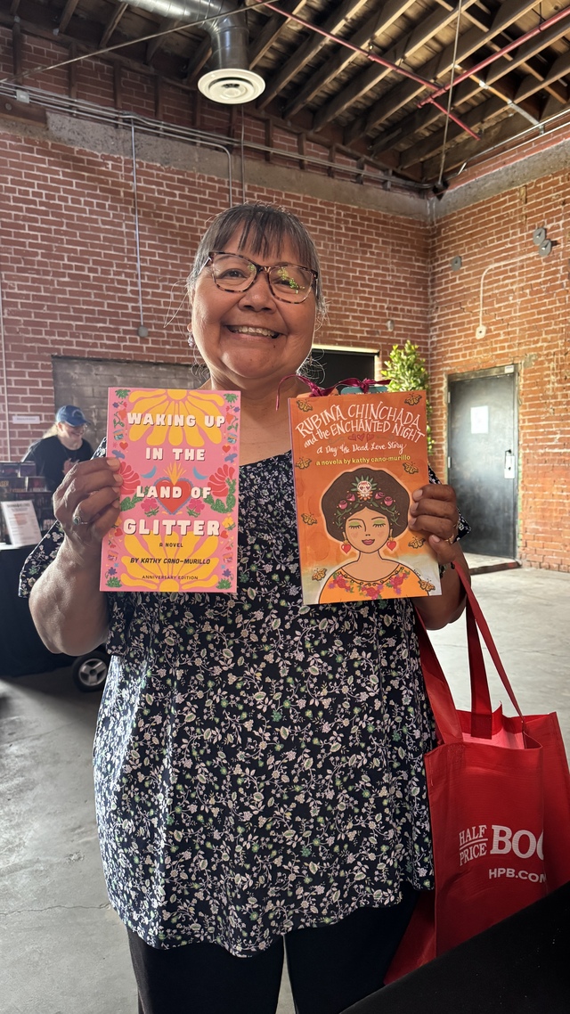 Book shoppers at the Arizona Author Festival. Waking up in the Land of Glitter by Kathy Cano-Murillo, Latina author, Arizona author.